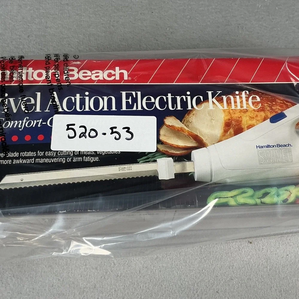 Hamilton Beach 74100 Swivel Action Electric Knife Comfort Grip Vintage NOS